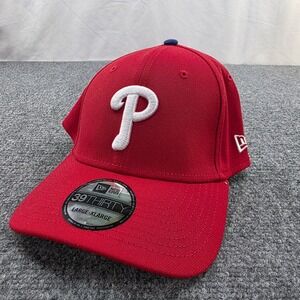 New Era‎ 39THIRTY Philadelphia Phillies Baseball Cap Large XL Red White P Logo